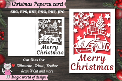 Christmas Truck card svg, xmas cricut joy card Product Image 1