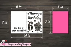 6st happy birthday Card Papercut Templates svg Product Image 2