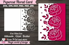 Peonies Card Cover A5, Paper Cutting svg, Mothers Day Card Product Image 1