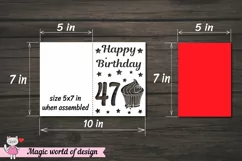 47st happy birthday Card Papercut Templates svg Product Image 2