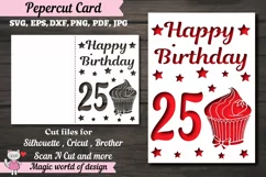 25st happy birthday Card Papercut Templates svg Product Image 1