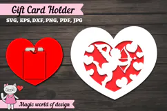 Gift Card Holder Tag. Valentine's Day Paper Cut Product Image 1