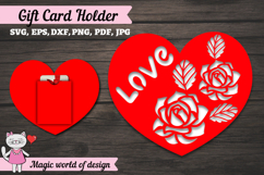 Gift Card Holder Tag. Valentine's Day Paper Cut Product Image 1