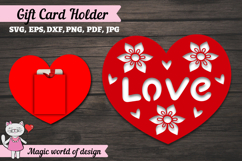Gift Card Holder Tag. Valentine's Day Paper Cut Product Image 1