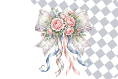 Cottagecore Lace Patriotic Bow Clipart PNG Bundle Product Image 2