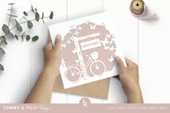 Wedding Bike Card SVG for Cricut and Silhouette Product Image 2