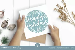 Happy Holidays Christmas Card SVG for Cricut and Silhouette Product Image 4