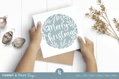 Merry Christmas Card SVG for Cricut and Silhouette Product Image 3