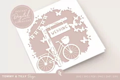 Wedding Bike Card SVG for Cricut and Silhouette Product Image 3