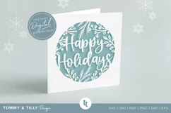 Happy Holidays Christmas Card SVG for Cricut and Silhouette Product Image 2