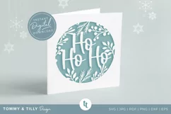 Ho Ho Ho Christmas Card SVG for Cricut and Silhouette Product Image 2