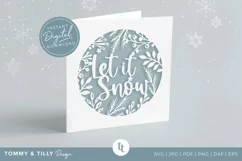 Let it Snow Christmas Card SVG for Cricut and Silhouette Product Image 2