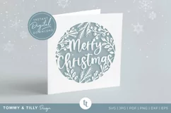 Merry Christmas Card SVG for Cricut and Silhouette Product Image 4