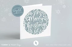 Merry Christmas Card SVG for Cricut and Silhouette Product Image 2