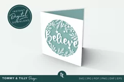 Believe Christmas Card SVG for Cricut and Silhouette Product Image 3