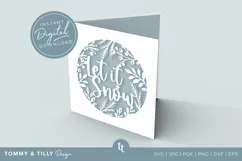Let it Snow Christmas Card SVG for Cricut and Silhouette Product Image 4
