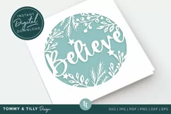 Believe Christmas Card SVG for Cricut and Silhouette Product Image 4