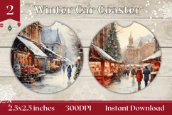 Christmas Car Coaster, Christmas Fair Car Coaster Design Product Image 1