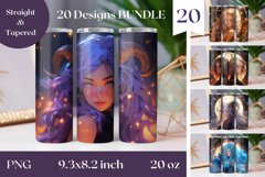 Zodiac Sign Tumbler Wrap Bundle, Astrology Tumbler Wrap Product Image 1