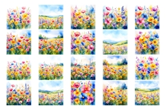 20 Wildflower Watercolor Clipart JPG Images Product Image 2