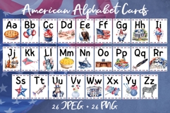 4th of July American Alphabet Cards for Kids Patriotic PNG Product Image 1