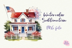 American House Clipart 4th of July PNG USA Independence day Product Image 2