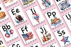 4th of July American Alphabet Cards for Kids Patriotic PNG Product Image 3