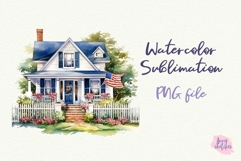American House Clipart 4th of July PNG USA Independence day Product Image 3