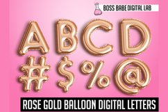 Rose Gold Foil Balloon Alphabet Clipart Product Image 1