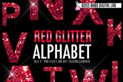 Red Glitter Alphabet Clipart Product Image 1
