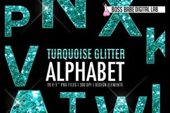 Turquoise Glitter Alphabet Clipart Product Image 1