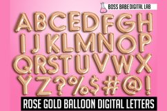 Rose Gold Foil Balloon Alphabet Clipart Product Image 2