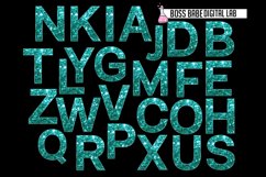 Turquoise Glitter Alphabet Clipart Product Image 2
