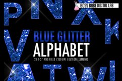 Blue Glitter Alphabet Clipart Product Image 1
