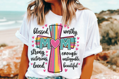 Christian Mama PNG, Brushstroke Cross Png, Strong Worthy Png Product Image 1
