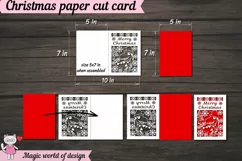 Christmas dinosaur Card SVG Paper cutting, cutting templates Product Image 2