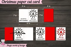 Merry Christmas Paper Cut Card svg, fold card, templates Product Image 2