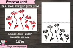Daisies Wild flower Papercut Card Cover Template SVG Product Image 1