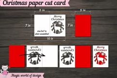 Merry Christmas Paper Cut Card svg, Deer fold card, template Product Image 2