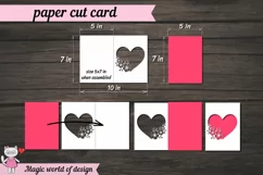 Happy Valentine's Day Card Cricut SVG cut file svg tri fold Product Image 2