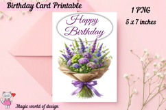 Happy Birthday Field flowers Printable card png, Product Image 2