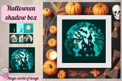 Halloween Shadow Box SVG, haunted house, creepy forest Product Image 4