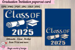 2025 Graduation Invitation Card svg, Class of 2025 Cut Files Product Image 1