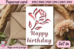Rose SVG, Happy Birthday Card, Cut file for Cricut Product Image 4