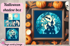 Halloween Shadow Box SVG, haunted house, creepy forest Product Image 2
