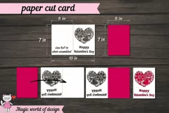 Valentines day card svg, Paper Cut Card svg Product Image 2