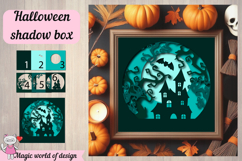 Halloween Shadow Box SVG, haunted house, creepy forest Product Image 2