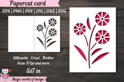 Wild Flowers Card SVG, Paper Cutting Card SVG, Product Image 1