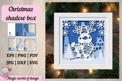 Christmas Deer Shadow Box SVG, Svg For Cricut Product Image 1
