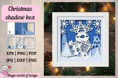 Christmas Deer Shadow Box SVG, Svg For Cricut Product Image 1